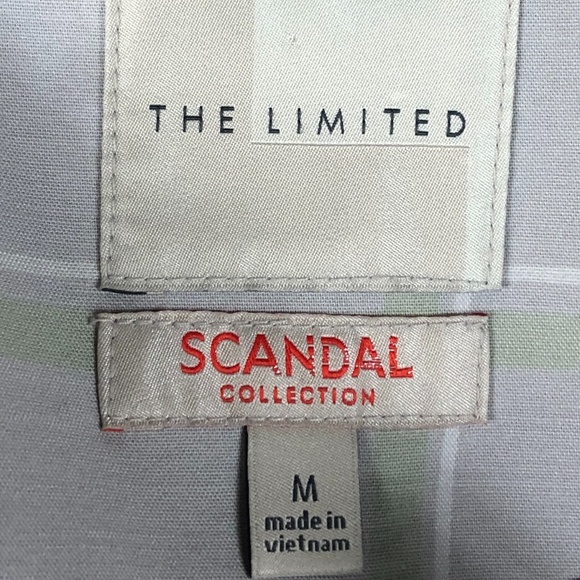 Scandal Collection by The Limited Light Grey Double-Breasted Plaid Cape - Picture 7 of 10